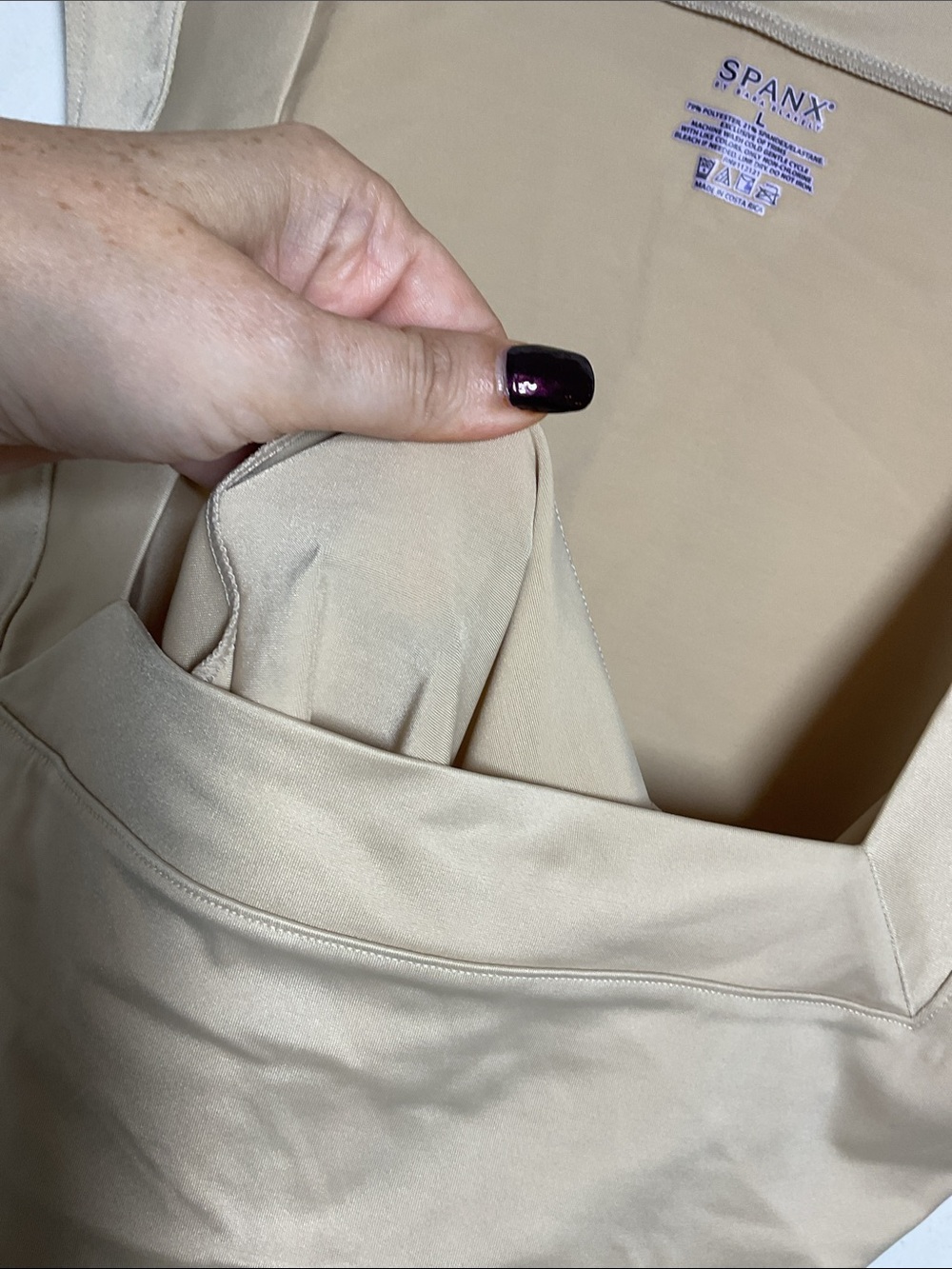 SPANX Hide & Sleek Square Neck Shaping Tank Cami Nude Beige Size L - Picture 3 of 6
